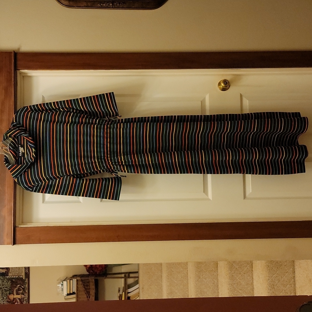 Class 1 Vintage Striped Cowl Neck Maxi Dress M
